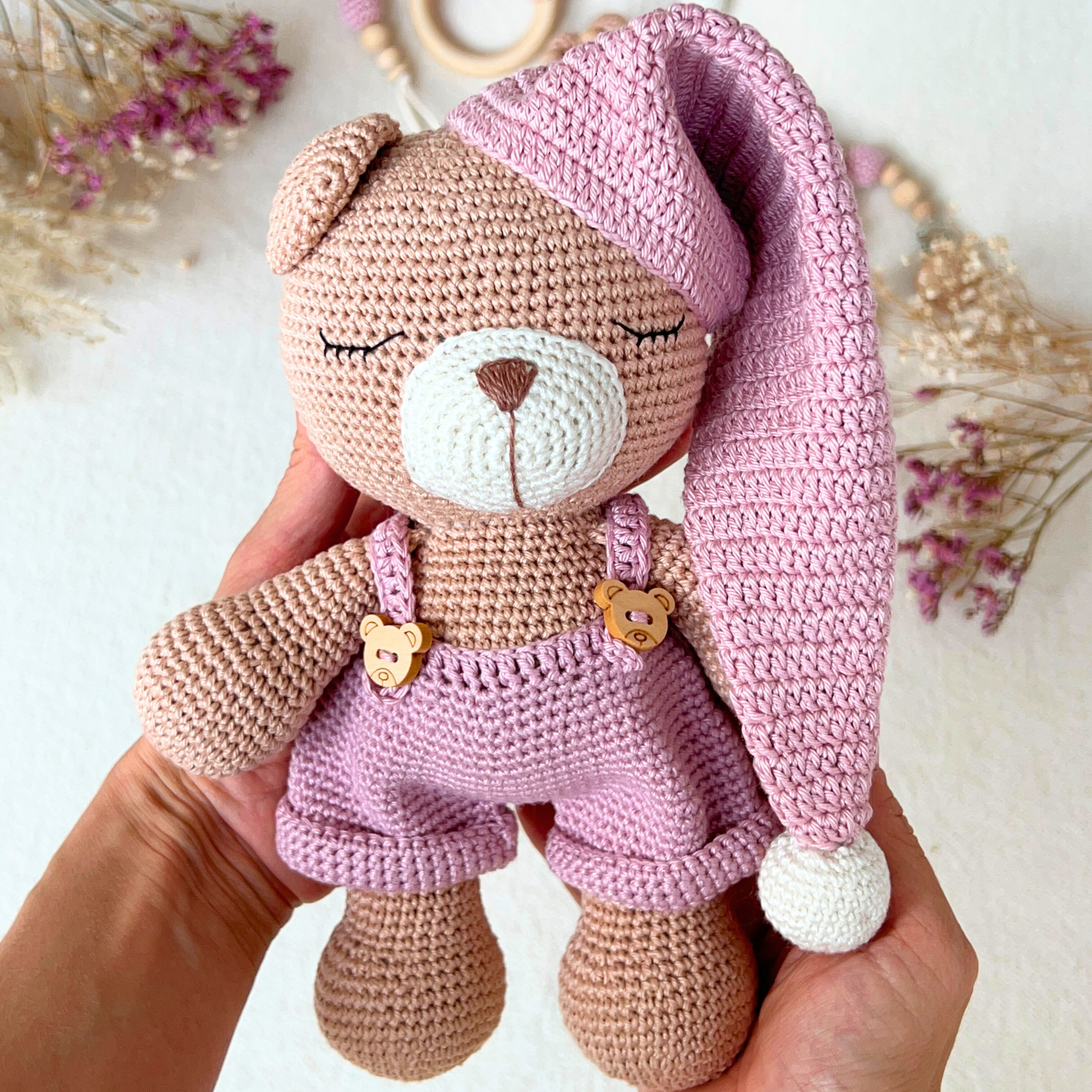 Schlummer-Teddy Lila