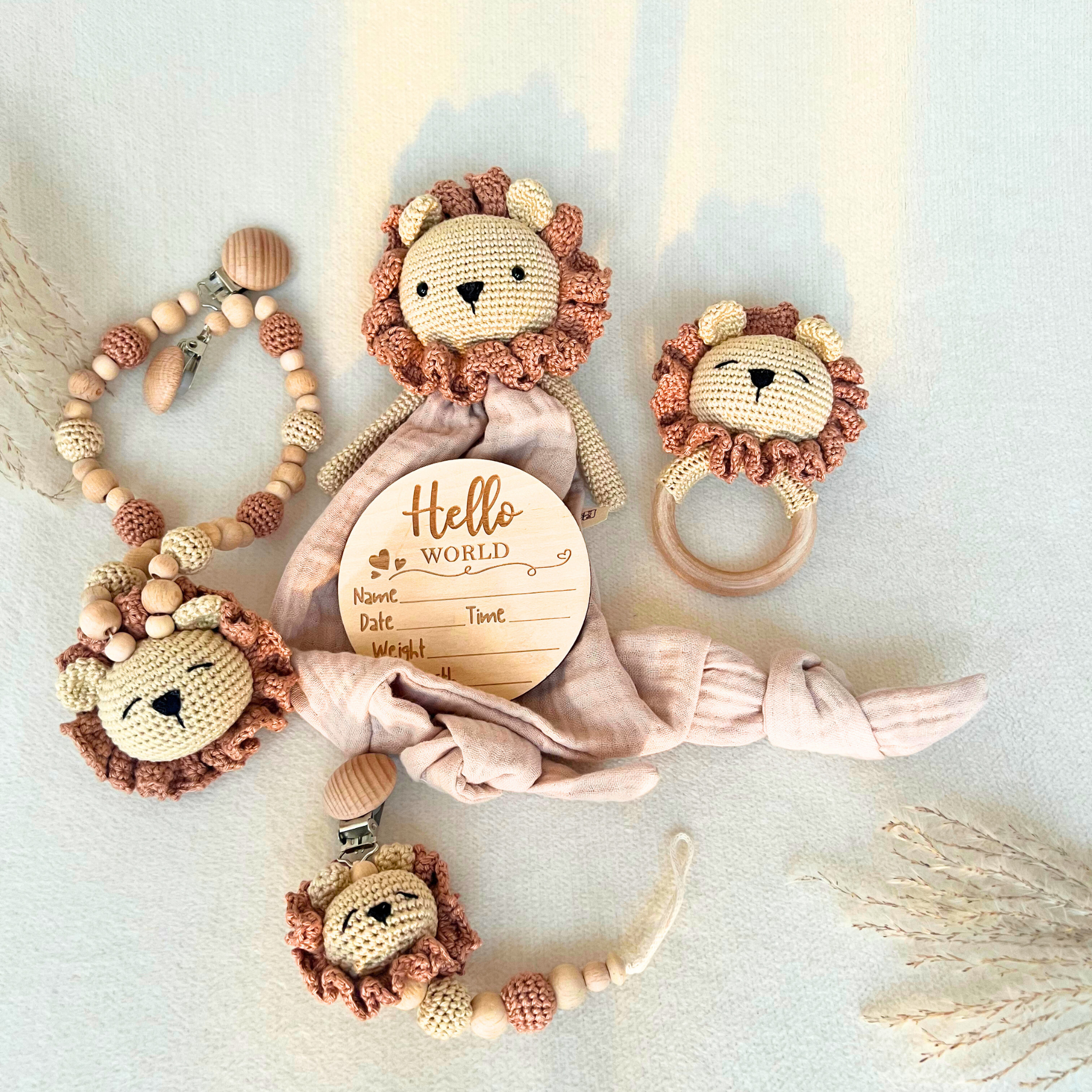 Schnuffeltuch 4-teiliges Set - von Leo der Löwe