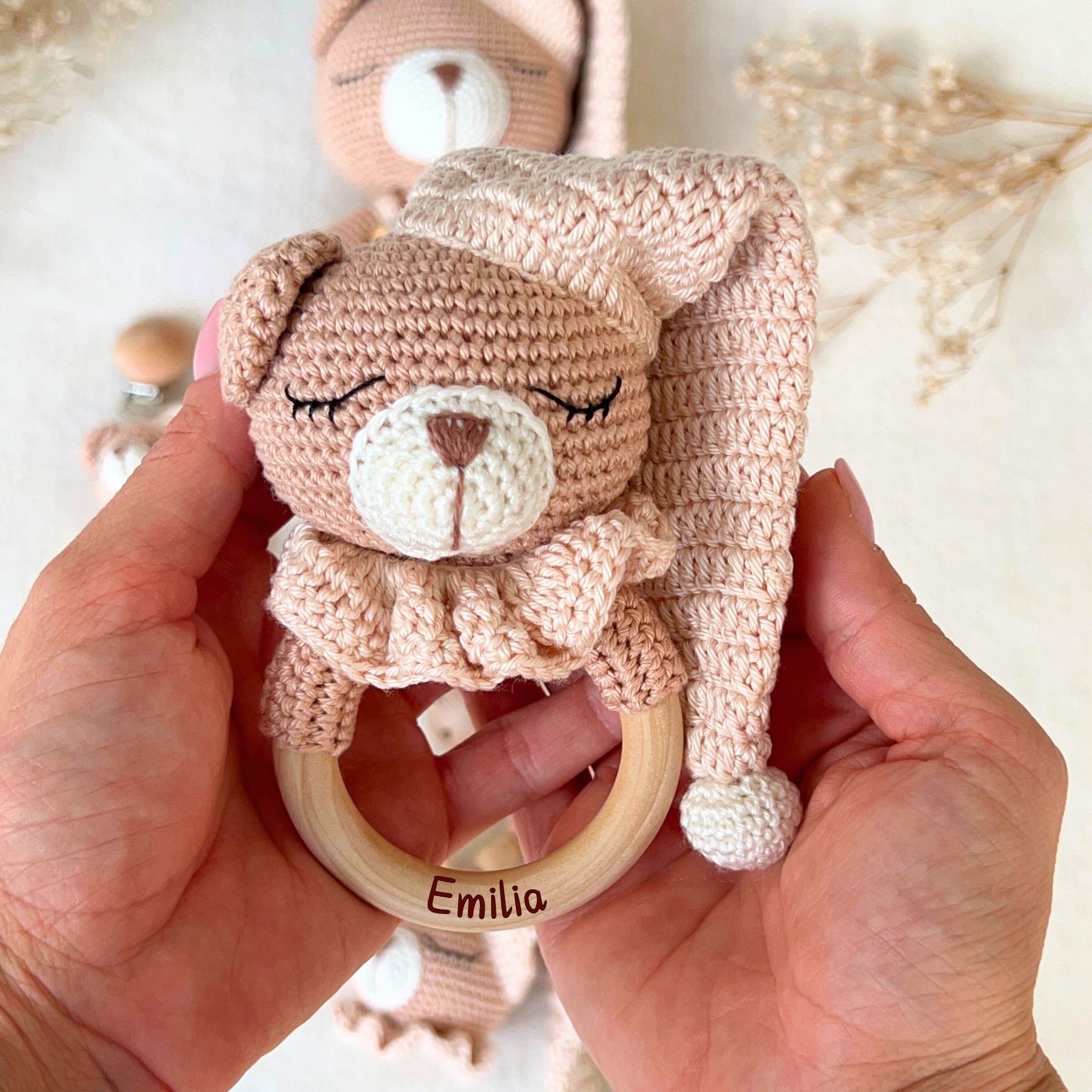 Greifling / Rassel Schlummer-Teddy Beige