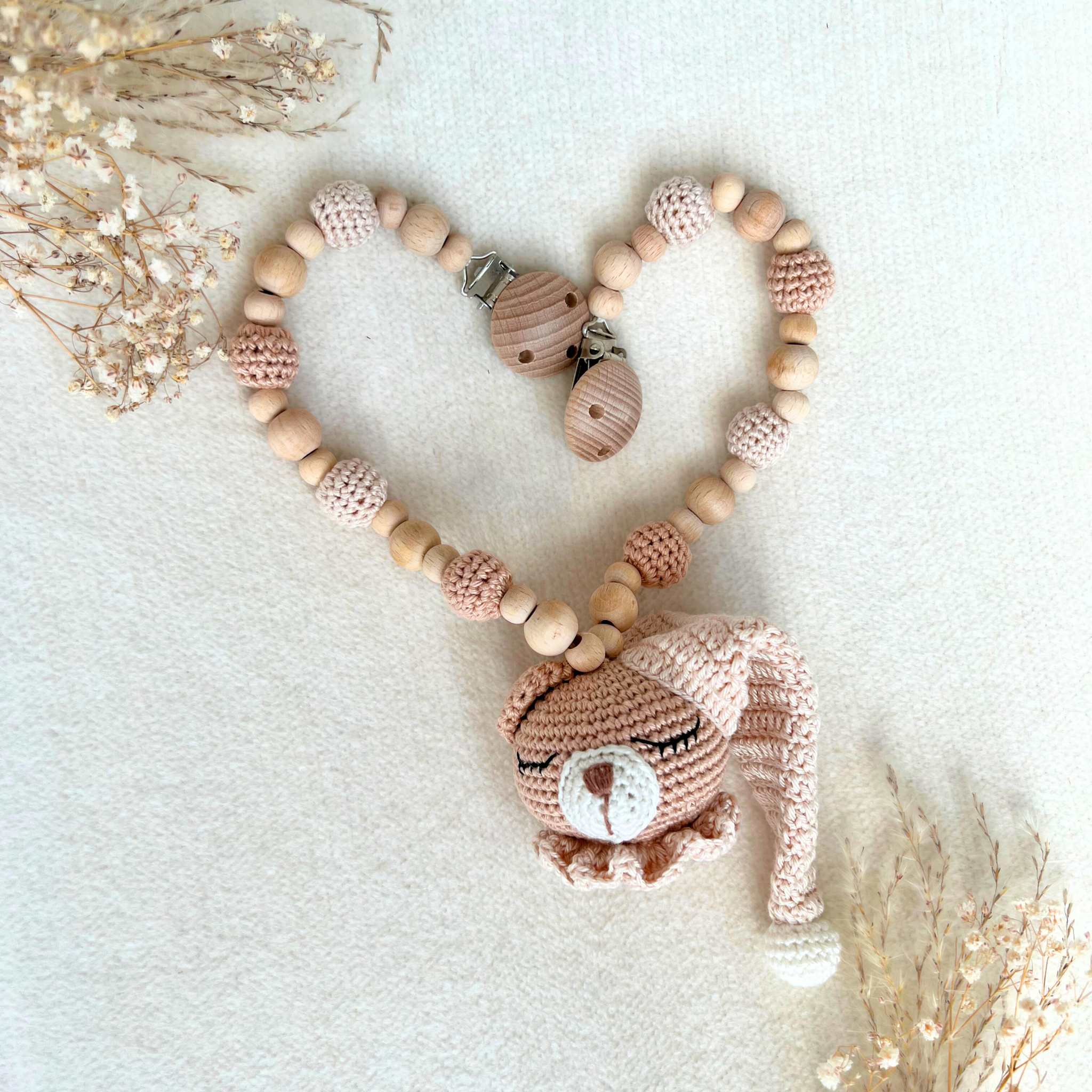 Kinderwagenkette Schlummer-Teddy Beige